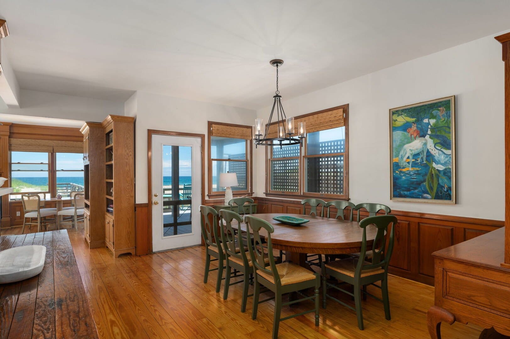 Dining room with ocean view.