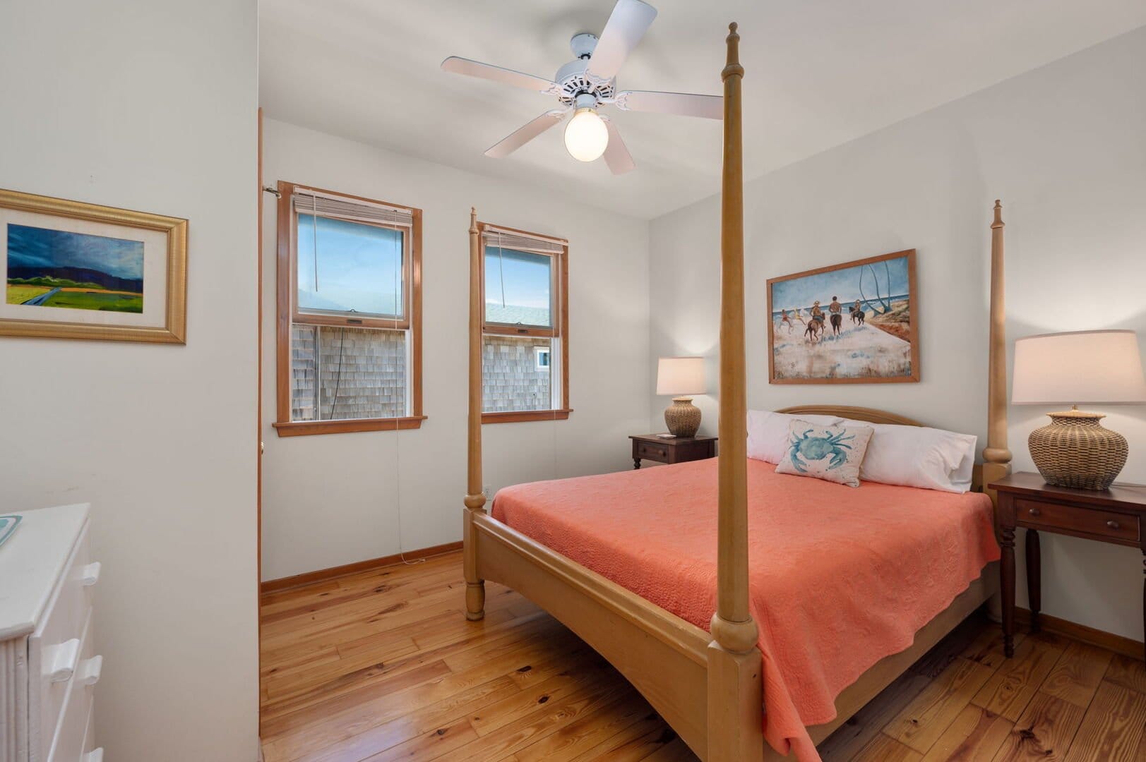 Bedroom with four-poster bed.