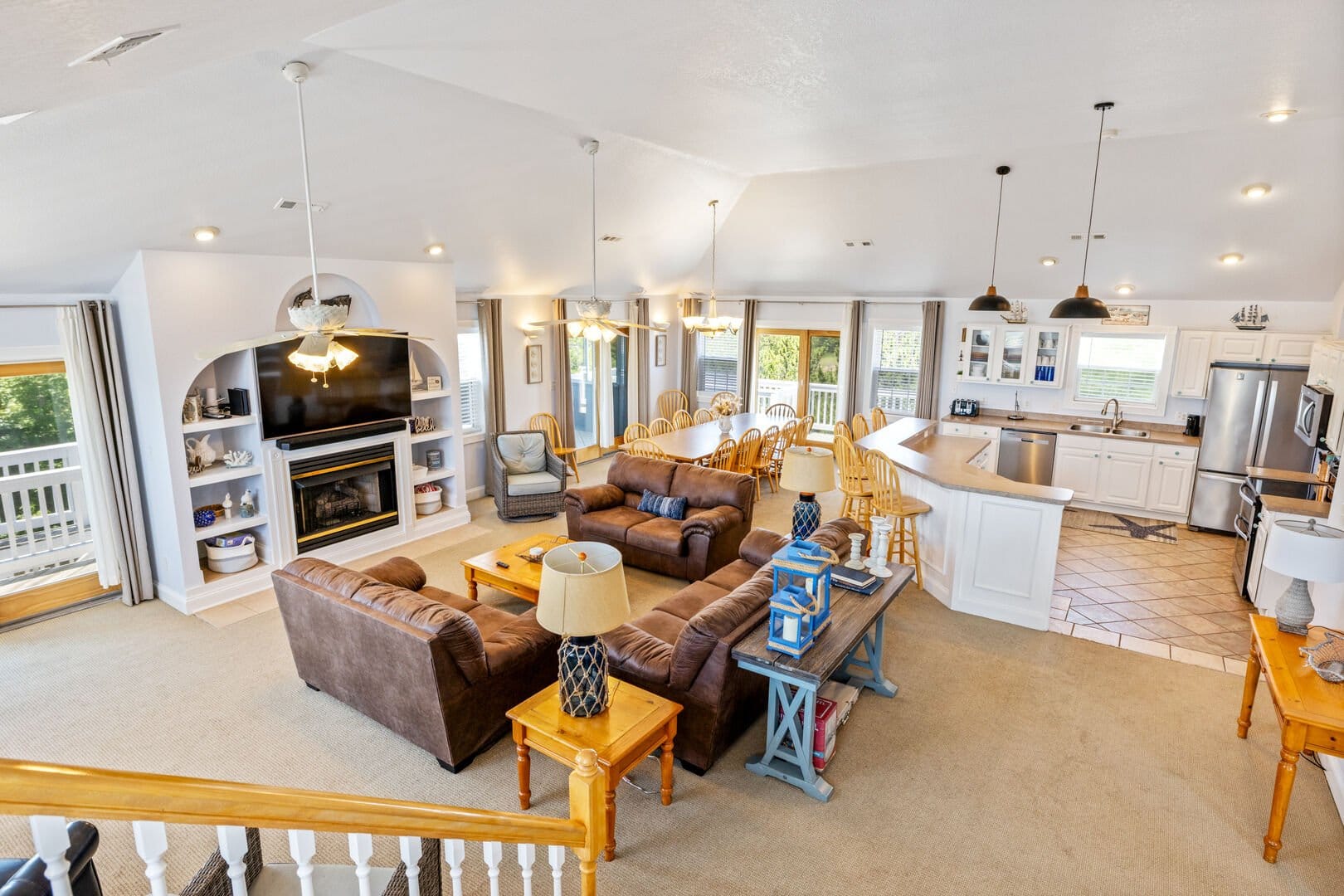 Open-plan kitchen and living room.