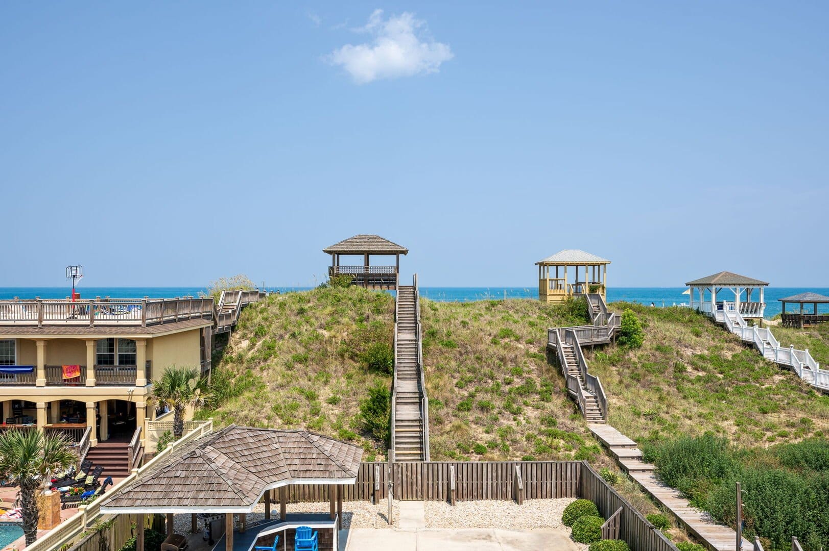 Beachfront gazebos with ocean view.