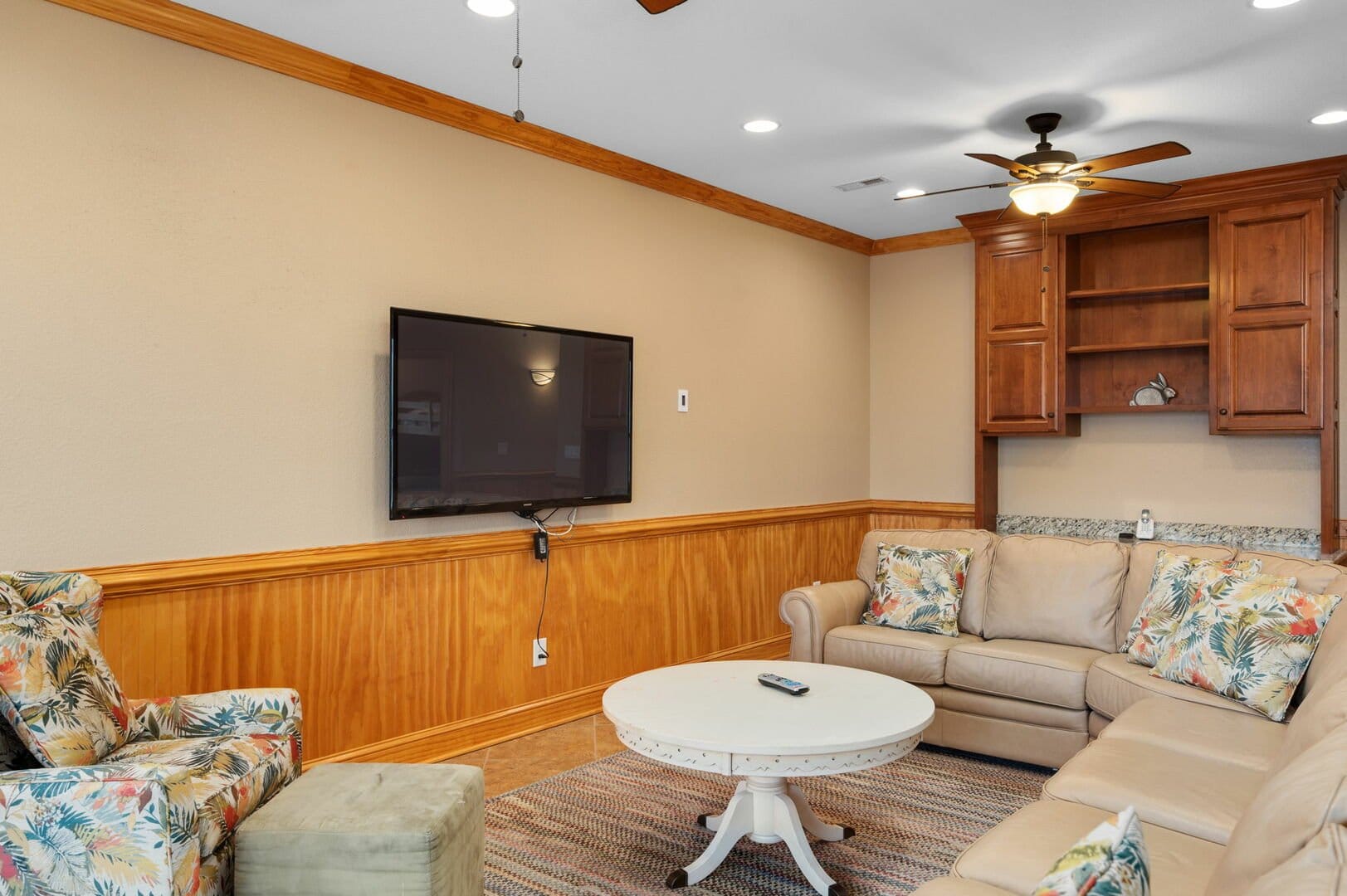 Cozy living room with TV.
