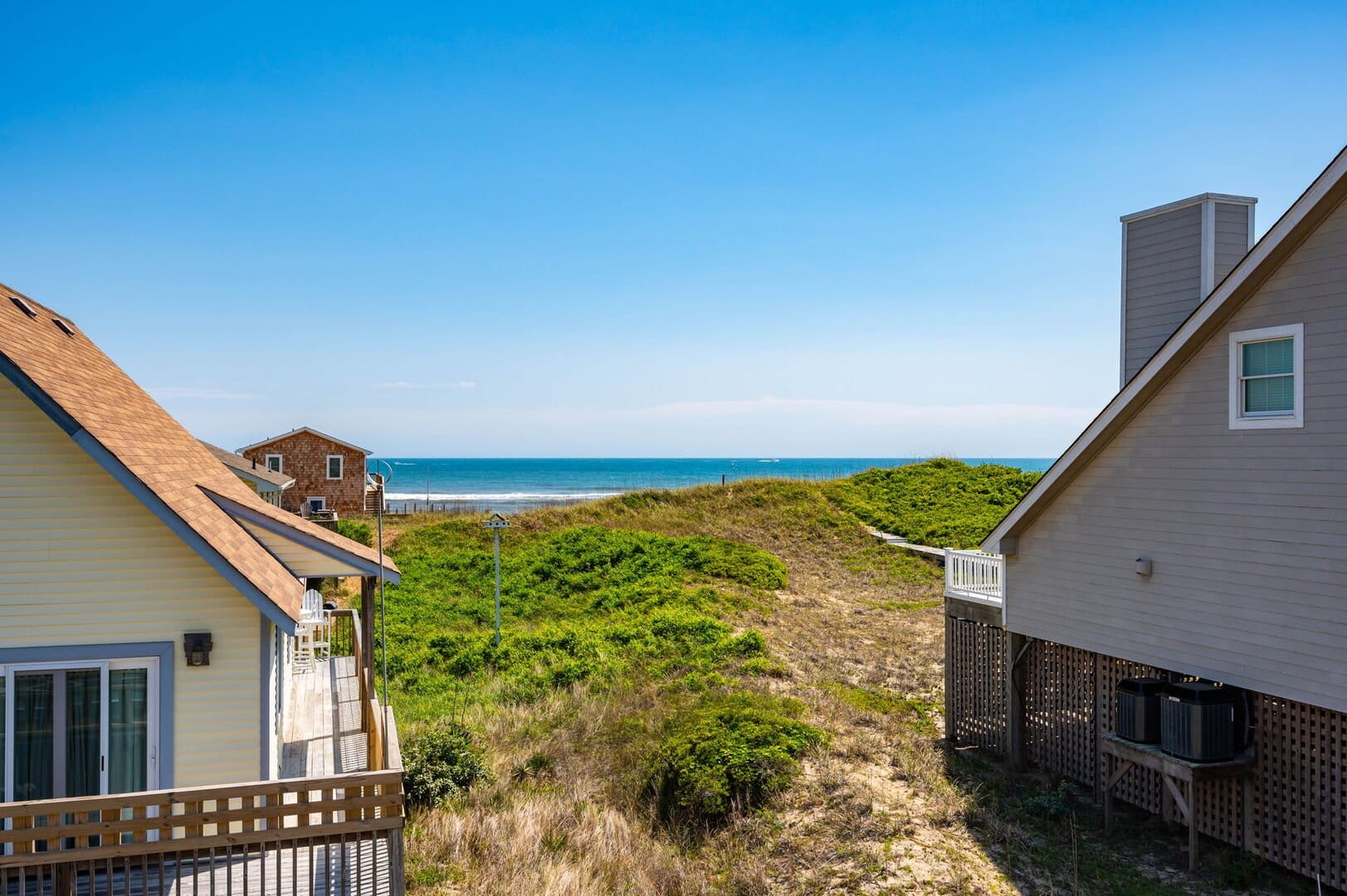 Beach houses overlooking the ocean.