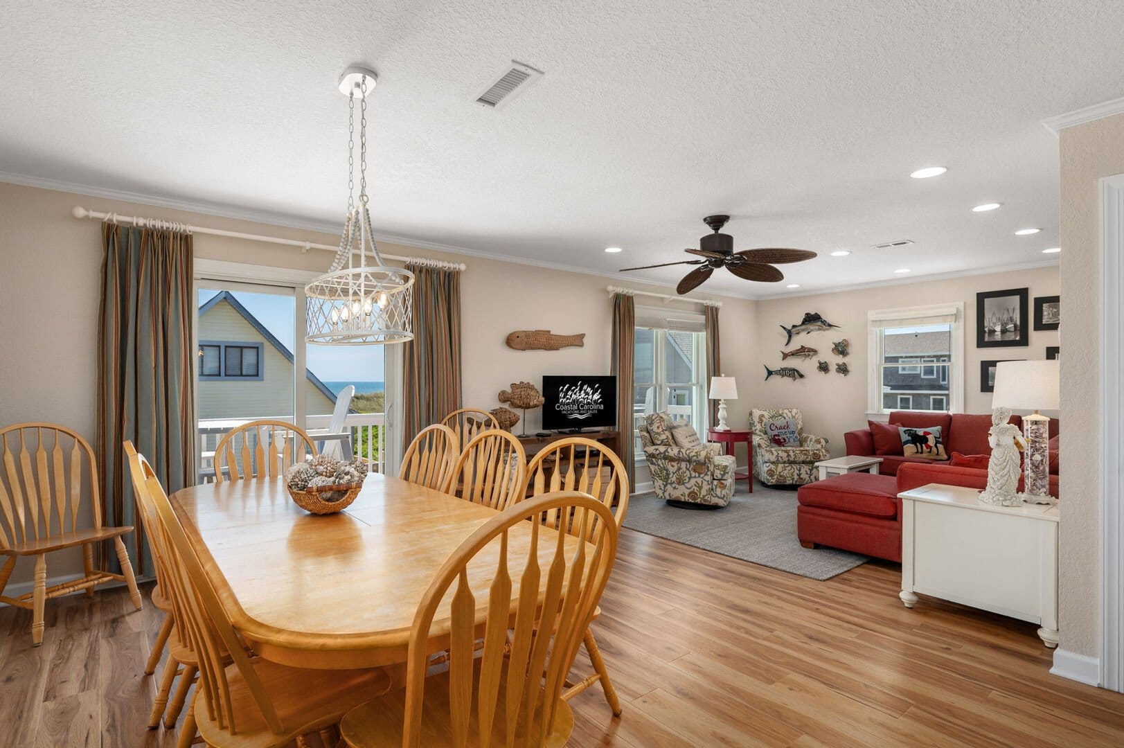 Open-plan living and dining area.