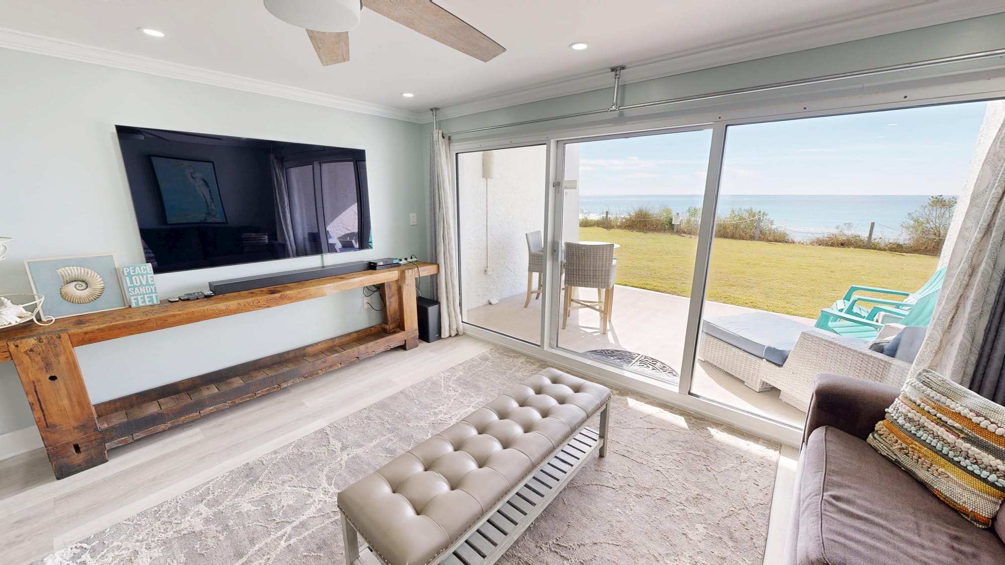 Living room with ocean view.