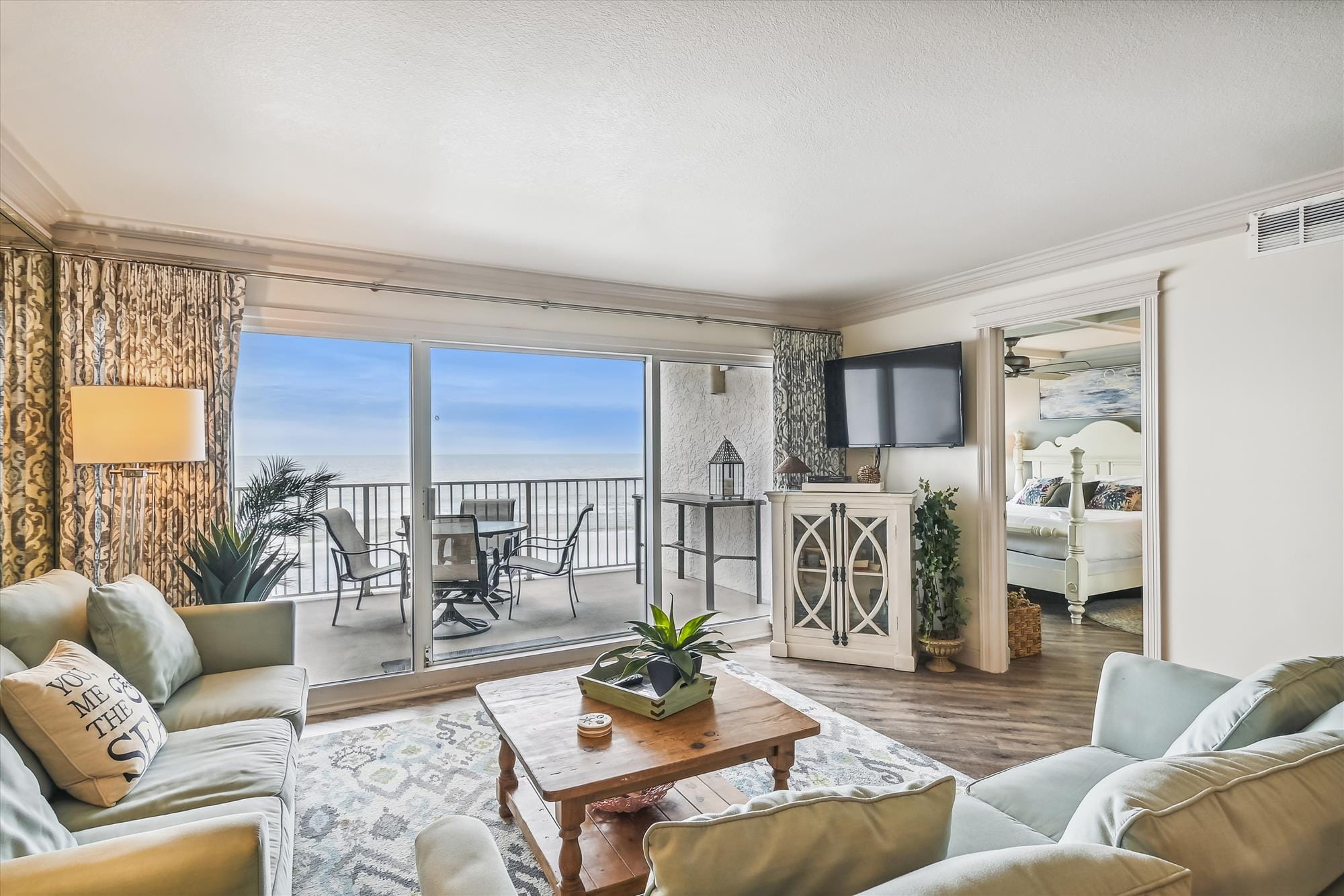 Living room with ocean view.
