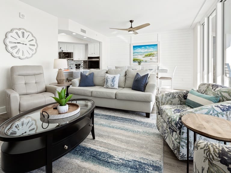 Bright living room with modern decor.