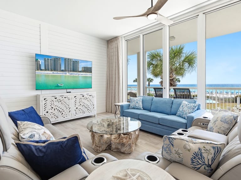 Living room with ocean view.